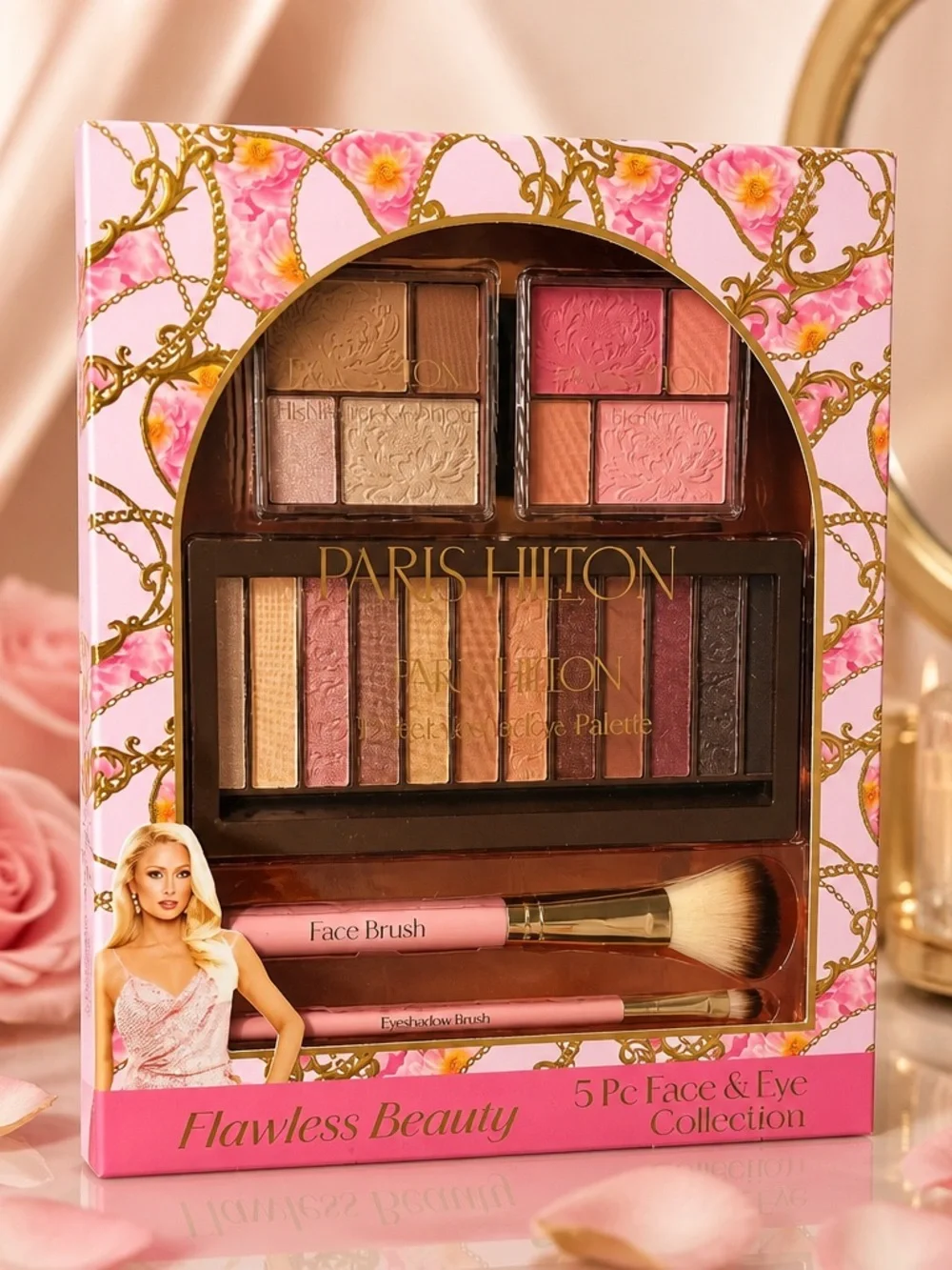 Paris Hilton Flawless Beauty 5 Pc Face & Eye Makeup Collection Gift Set NIB